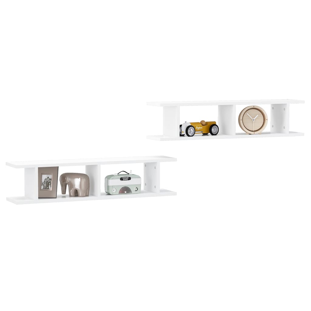 Wandschappen 2 St 90X18X20 Cm Spaanplaat Wit 90 x 18 x 20 cm