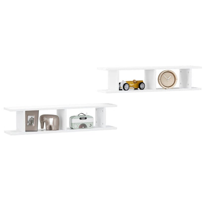 Wandschappen 2 St 90X18X20 Cm Spaanplaat Wit 90 x 18 x 20 cm