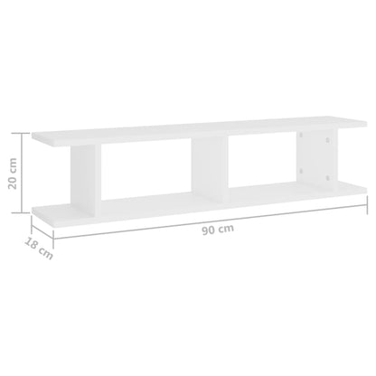 Wandschappen 2 St 90X18X20 Cm Spaanplaat Wit 90 x 18 x 20 cm