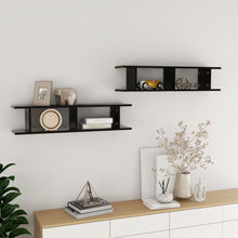 Wandschappen 2 St 90X18X20 Cm Spaanplaat Zwart 90 x 18 x 20 cm
