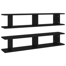 Wandschappen 2 St 105X18X20 Cm Spaanplaat Zwart 105 x 18 x 20 cm