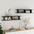 Wandschappen 2 st 105x18x20 cm spaanplaat zwart