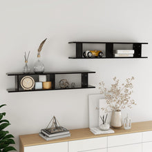 Wandschappen 2 St 105X18X20 Cm Spaanplaat Zwart 105 x 18 x 20 cm
