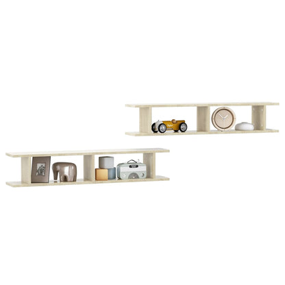 Wandschappen 2 St 105X18X20 Cm Spaanplaat Sonoma Eikenkleurig 105 x 18 x 20 cm