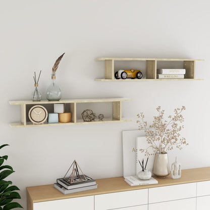 Wandschappen 2 St 105X18X20 Cm Spaanplaat Sonoma Eikenkleurig 105 x 18 x 20 cm
