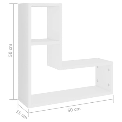 Wandschappen 50X15X50 Cm Bewerkt Hout Wit