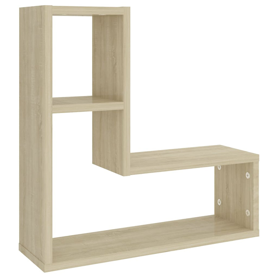 Wandschappen 2 st 50x15x50 cm bewerkt hout sonoma eikenkleurig