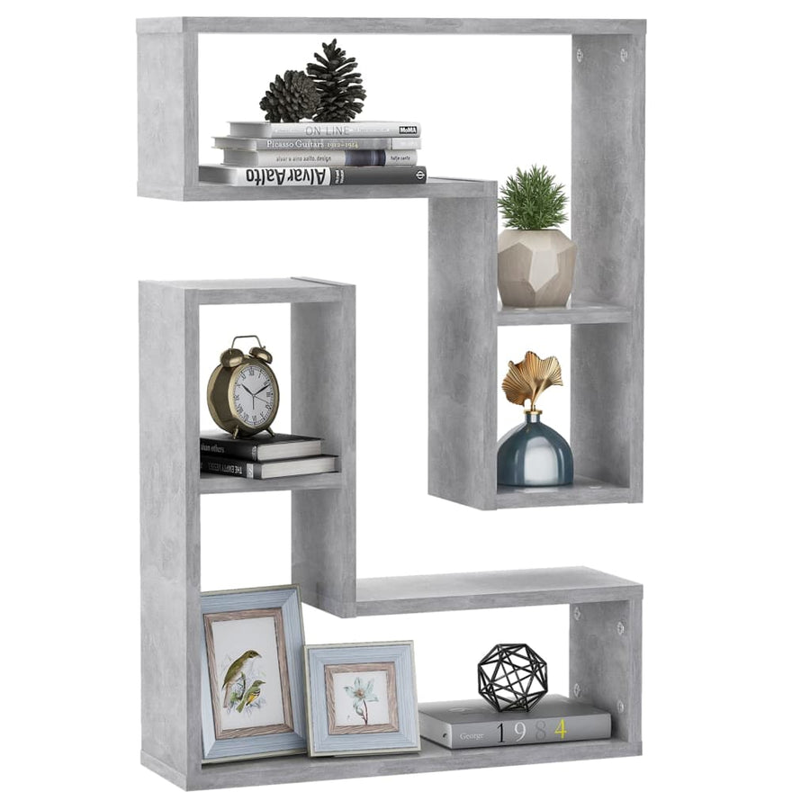 Wandschappen 50X15X50 Cm Bewerkt Hout Betongrijs