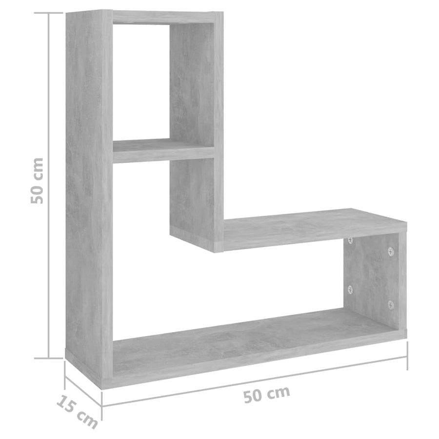 Wandschappen 50X15X50 Cm Bewerkt Hout Betongrijs