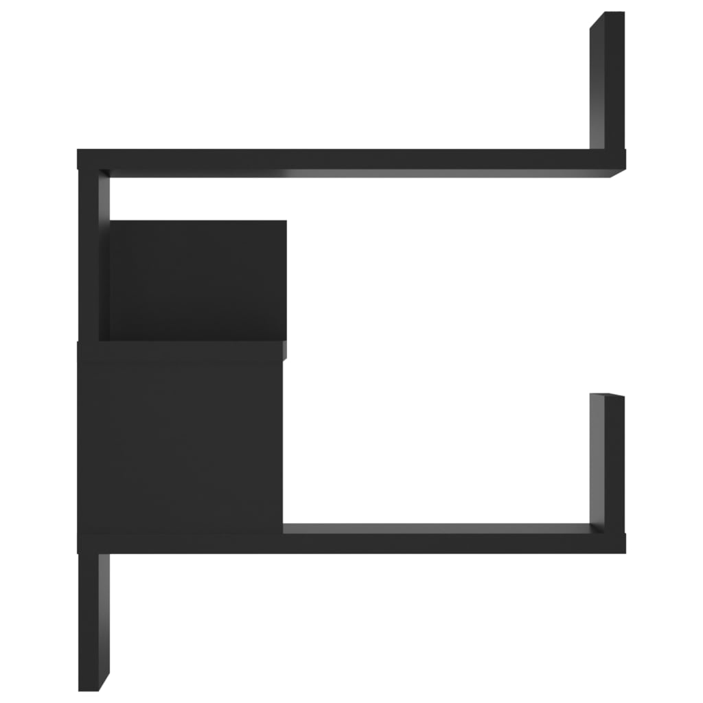 Hoekwandschappen 2 st 40x40x50 cm spaanplaat zwart 2 Zwart