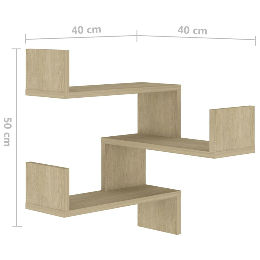 Hoekwandschap 40X40X50 Cm Spaanplaat Kleurig 1 Sonoma eiken