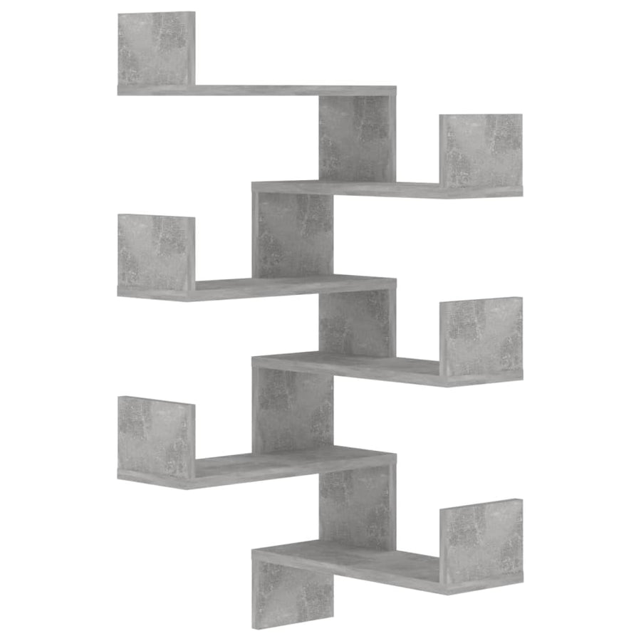 Hoekwandschappen 2 st 40x40x50 cm spaanplaat betongrijs 2 Betongrijs