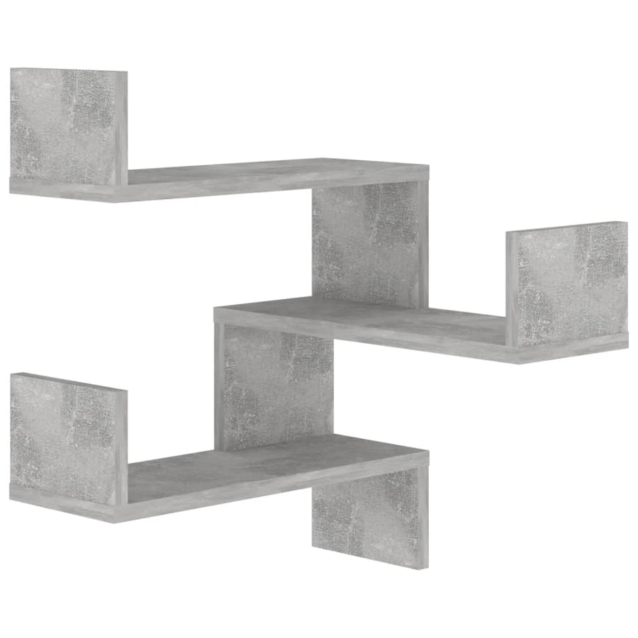 Hoekwandschappen 2 st 40x40x50 cm spaanplaat betongrijs 2 Betongrijs