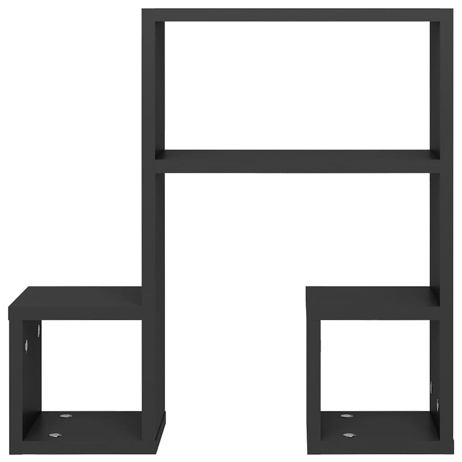 Wandschappen 2 st 50x15x50 cm bewerkt hout grijs