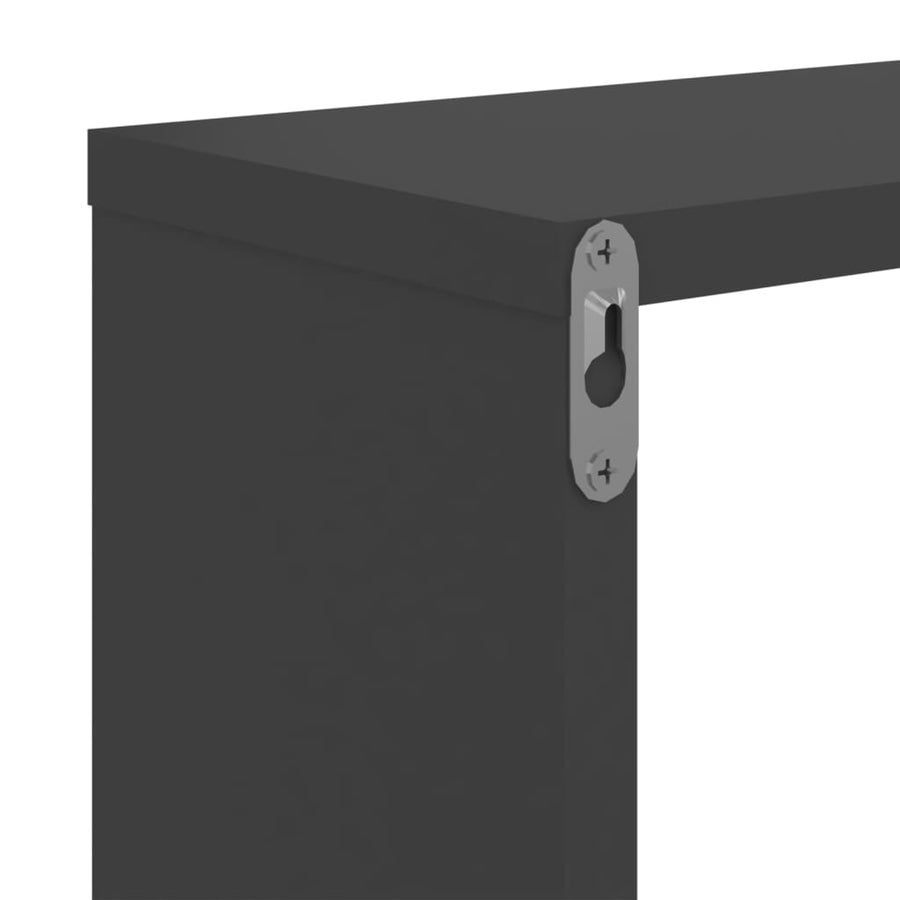 Wandschappen 2 st 50x15x50 cm bewerkt hout grijs