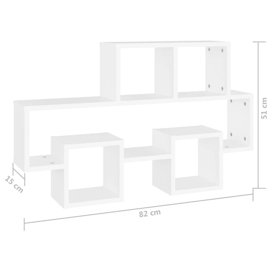 Wandschap Auto-Vormig 82X5X5 Cm Spaanplaat Wit