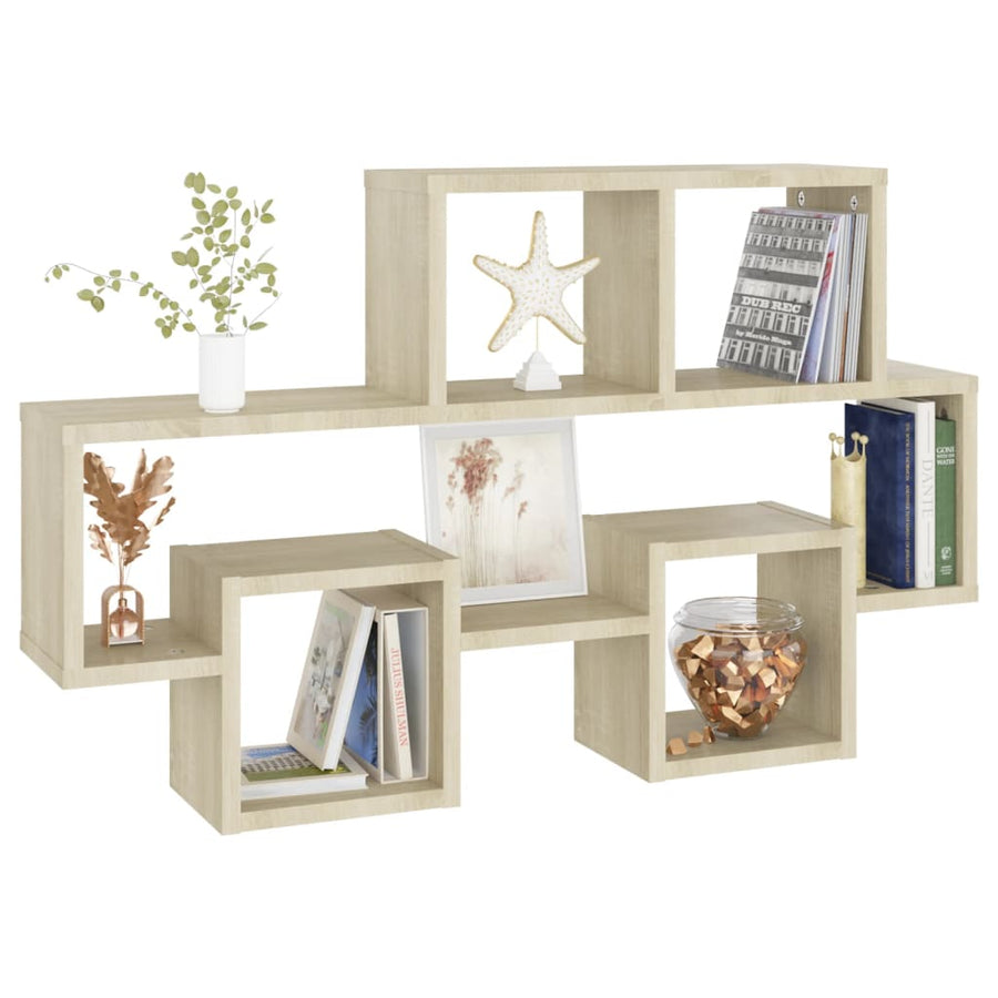 Wandschap Auto-Vormig 82X5X5 Cm Spaanplaat Kleur Sonoma eiken