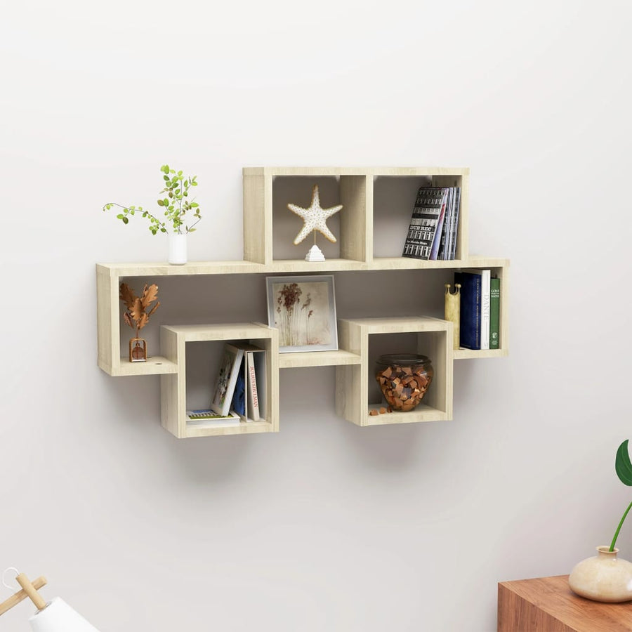 Wandschap Auto-Vormig 82X5X5 Cm Spaanplaat Kleur Sonoma eiken