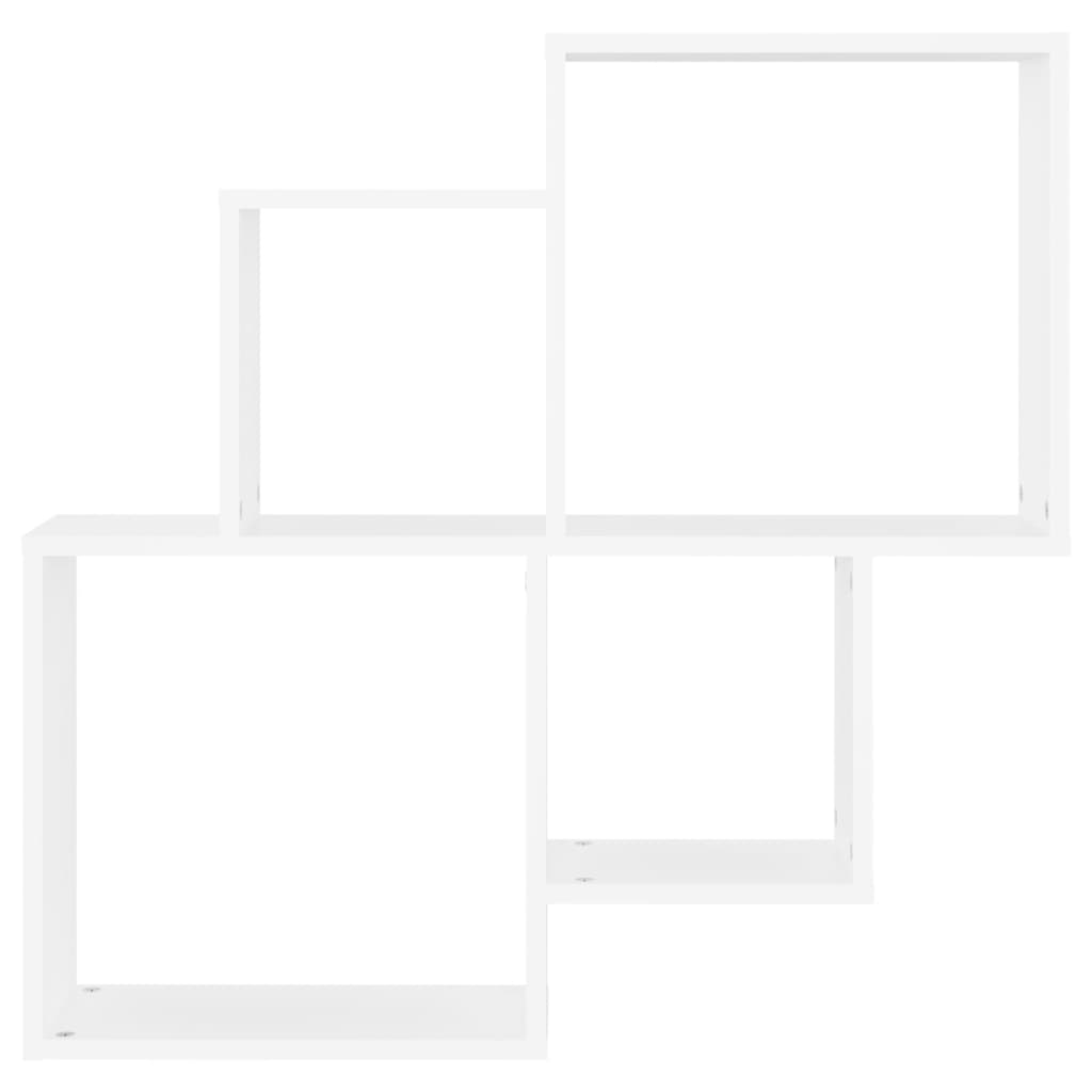 Wandschap kubus 80x15x78,5 cm bewerkt hout wit Wit