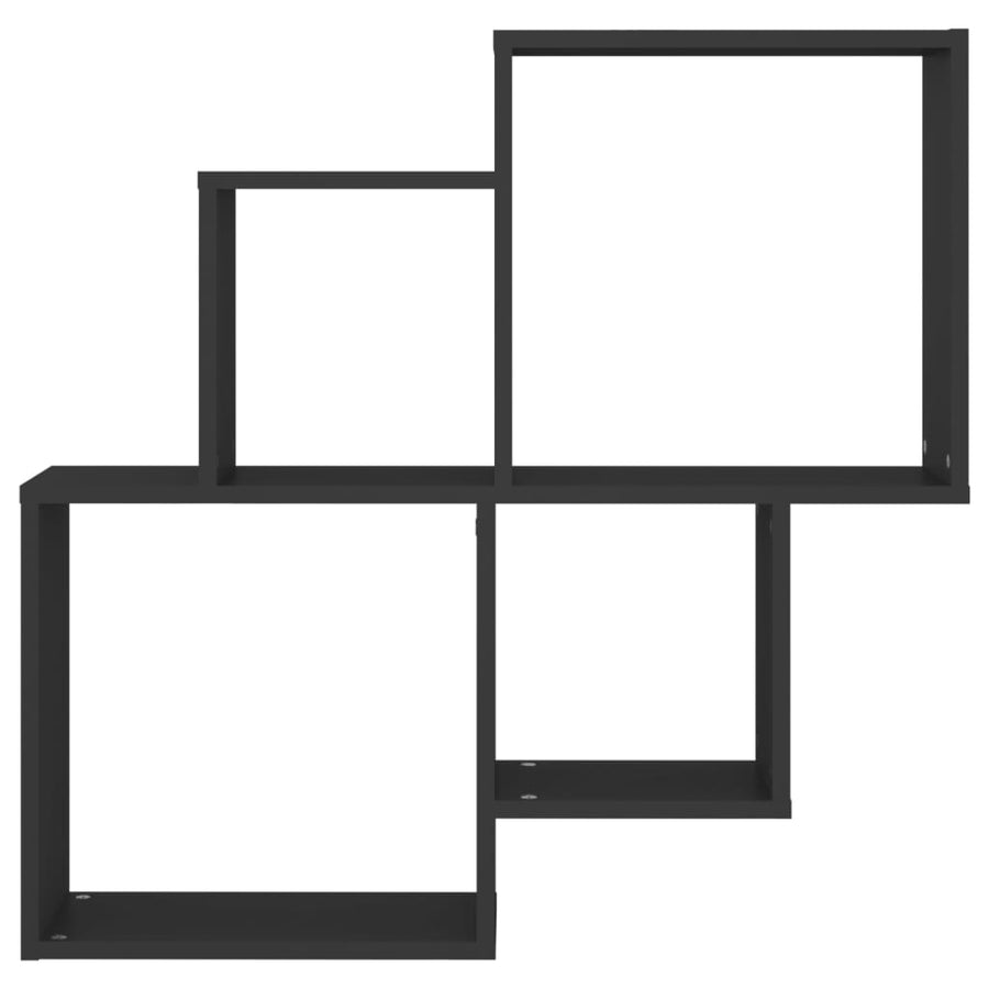 Wandschap Kubus 80X5X78,5 Cm Spaanplaat Zwart