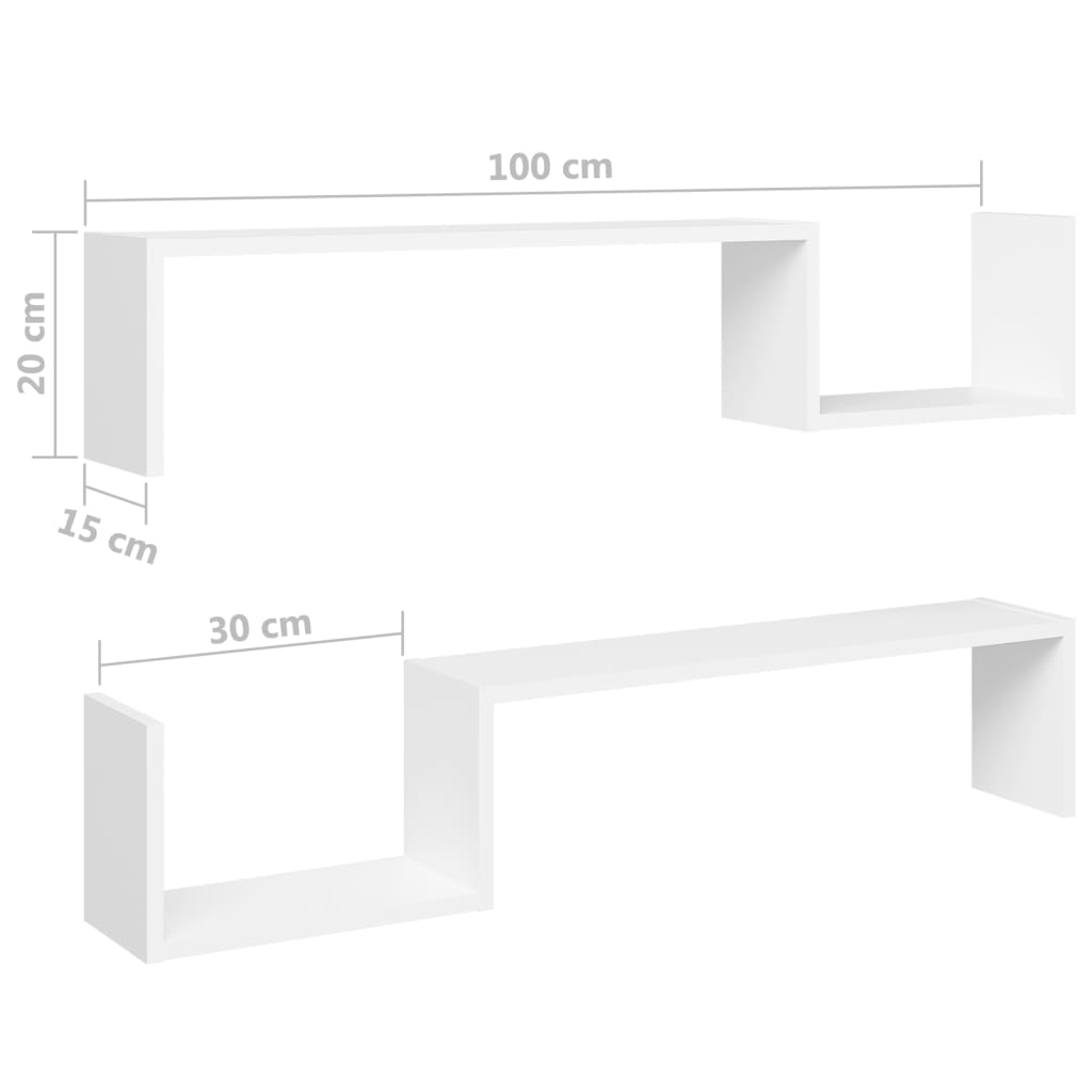 Wandschappen 100X15X0 Cm Bewerkt Hout Wit