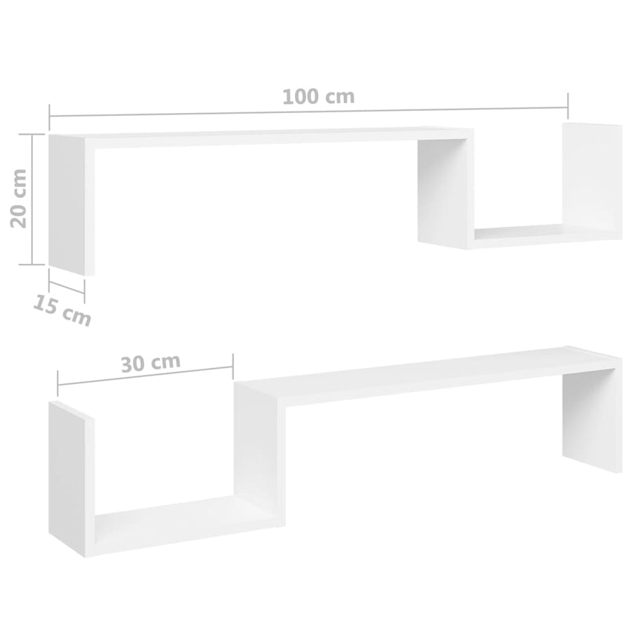 Wandschappen 100X15X0 Cm Bewerkt Hout Wit