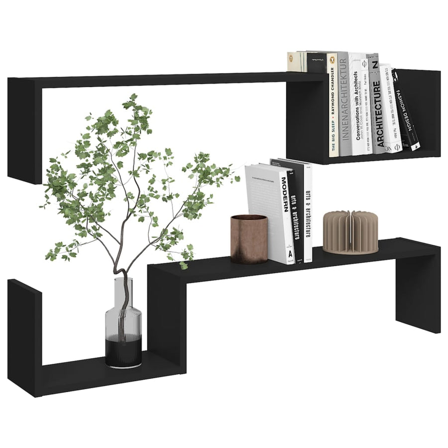 Wandschappen 100X15X0 Cm Spaanplaat Zwart