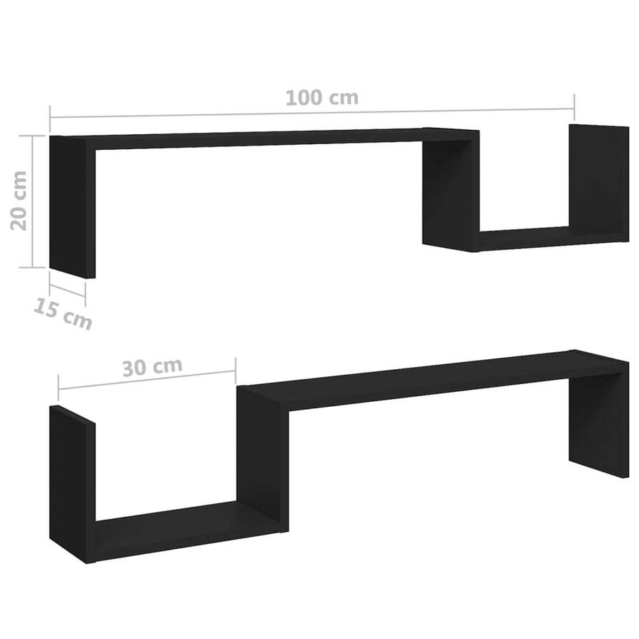 Wandschappen 100X15X0 Cm Spaanplaat Zwart