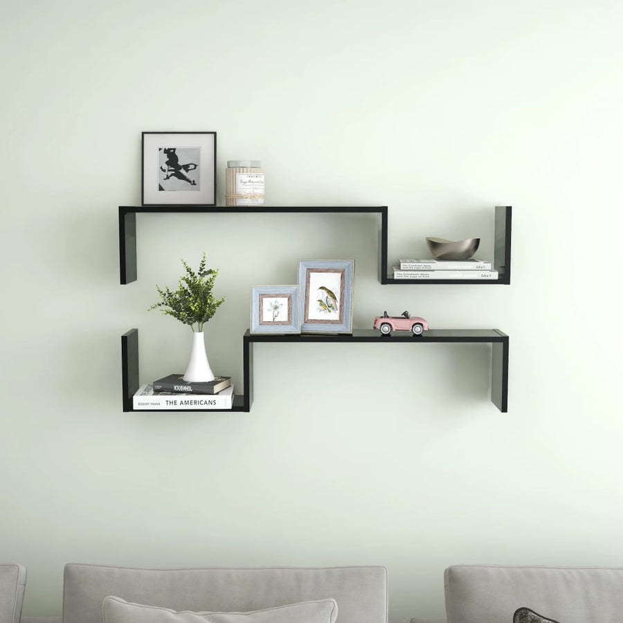 Wandschappen 100X15X0 Cm Spaanplaat Zwart