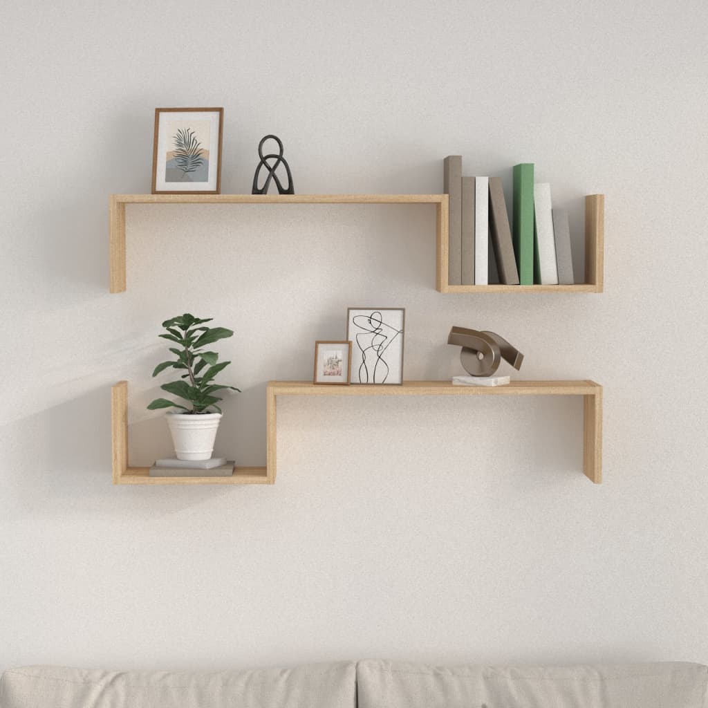 Wandschappen 100X15X0 Cm Spaanplaat Kleurig Sonoma eiken