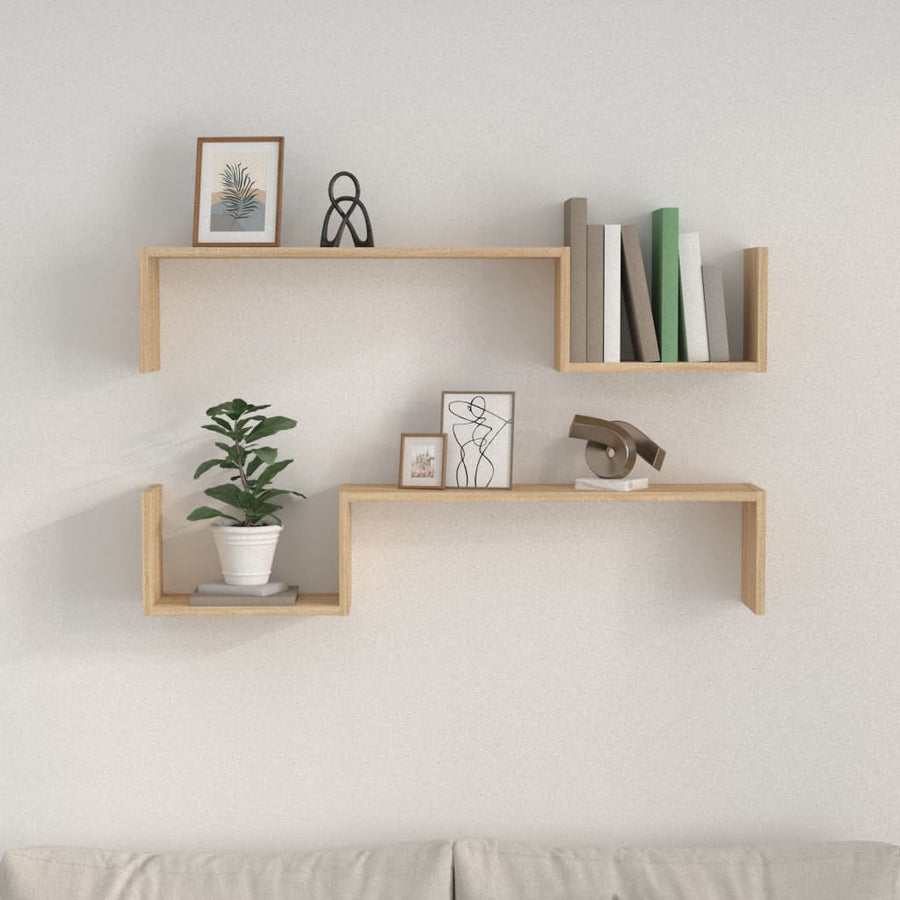 Wandschappen 100X15X0 Cm Spaanplaat Kleurig Sonoma eiken
