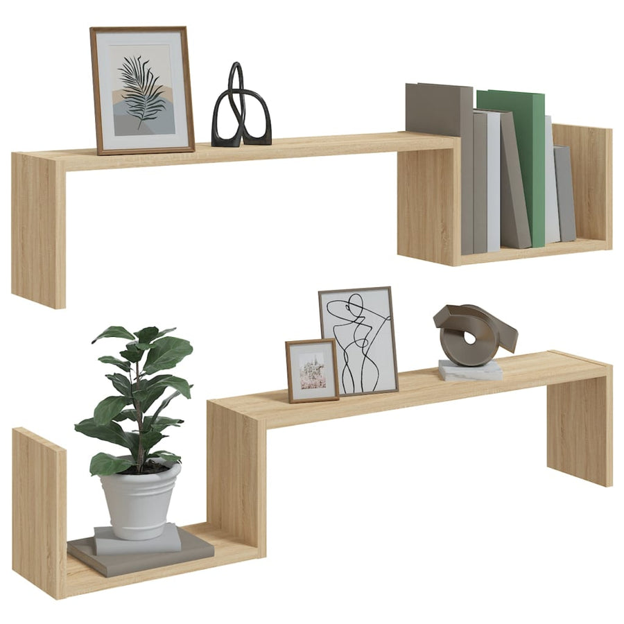 Wandschappen 100X15X0 Cm Spaanplaat Kleurig Sonoma eiken