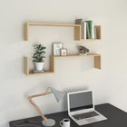 Wall shelves 2 pcs 100x15x20 cm processed wood Sonoma oak color
