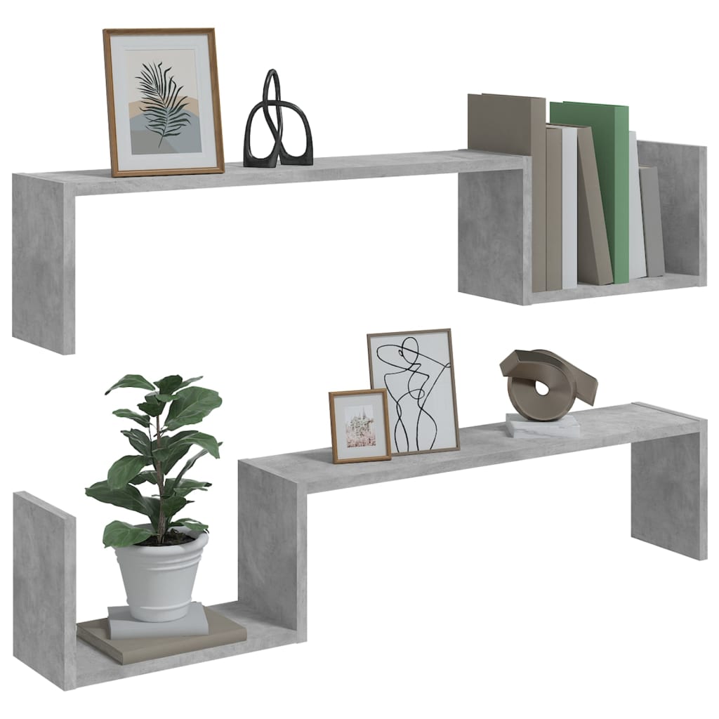 Wandschappen 100X15X0 Cm Spaanplaat Betongrijs