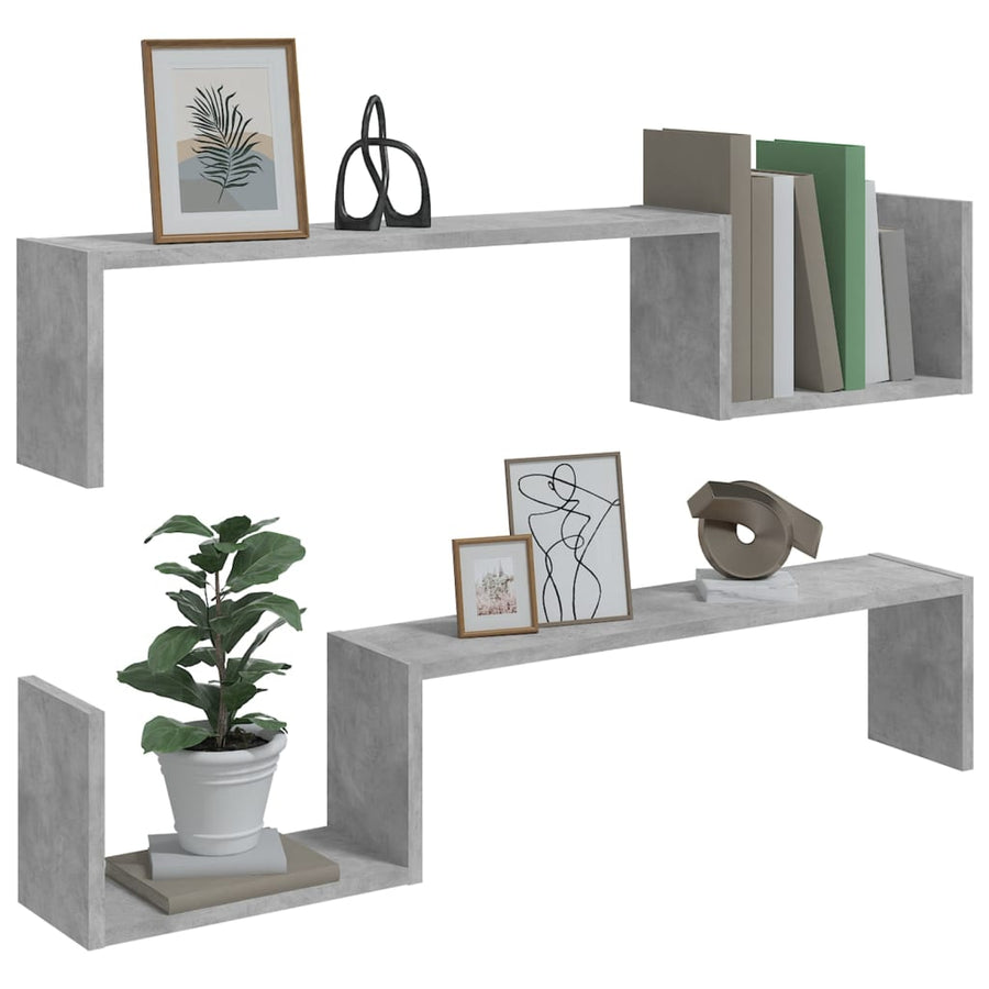 Wandschappen 100X15X0 Cm Spaanplaat Betongrijs