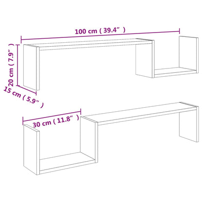 Wandschappen 100X15X0 Cm Spaanplaat Betongrijs