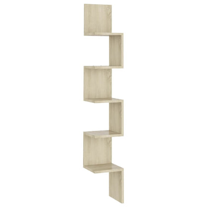 Hoekwandschap 20x20x127,5 cm spaanplaat sonoma eikenkleurig Sonoma eiken