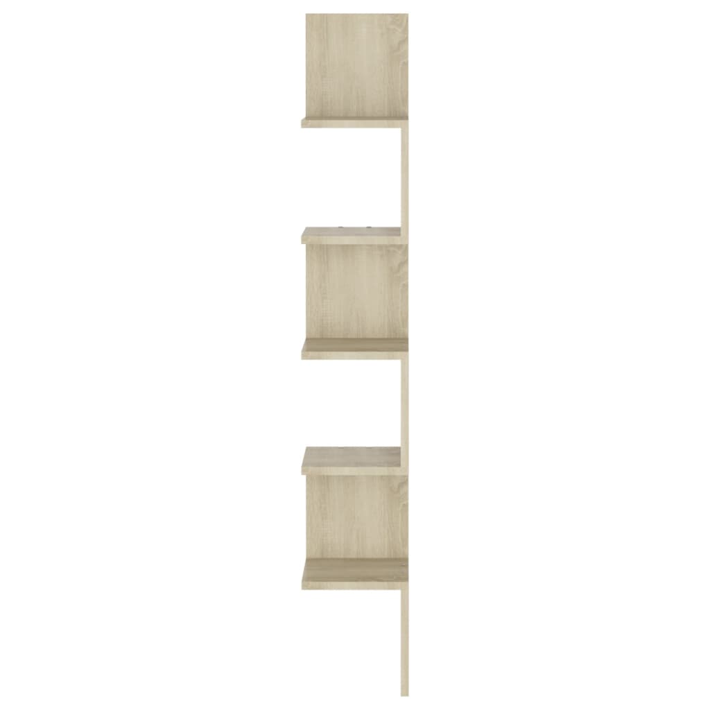 Hoekwandschap 20x20x127,5 cm spaanplaat sonoma eikenkleurig Sonoma eiken