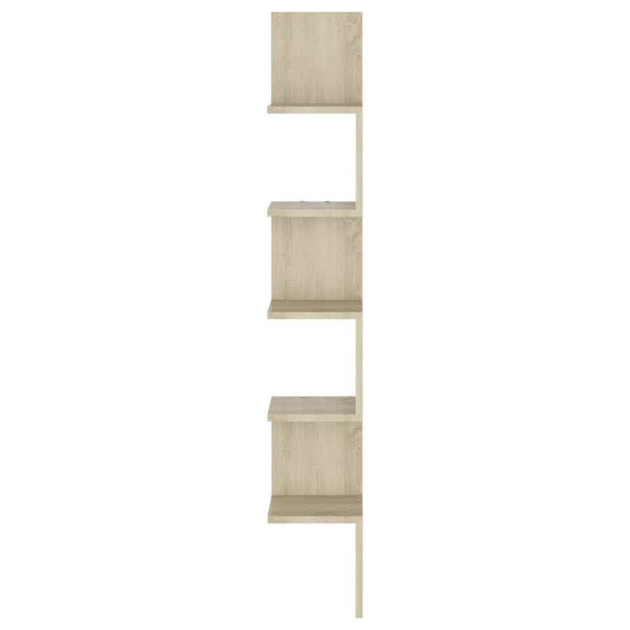 Hoekwandschap 20x20x127,5 cm spaanplaat sonoma eikenkleurig Sonoma eiken