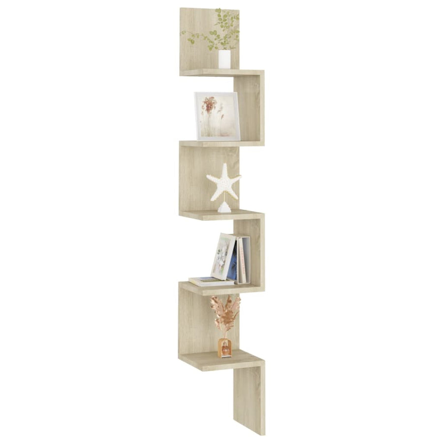 Hoekwandschap 20x20x127,5 cm spaanplaat sonoma eikenkleurig Sonoma eiken