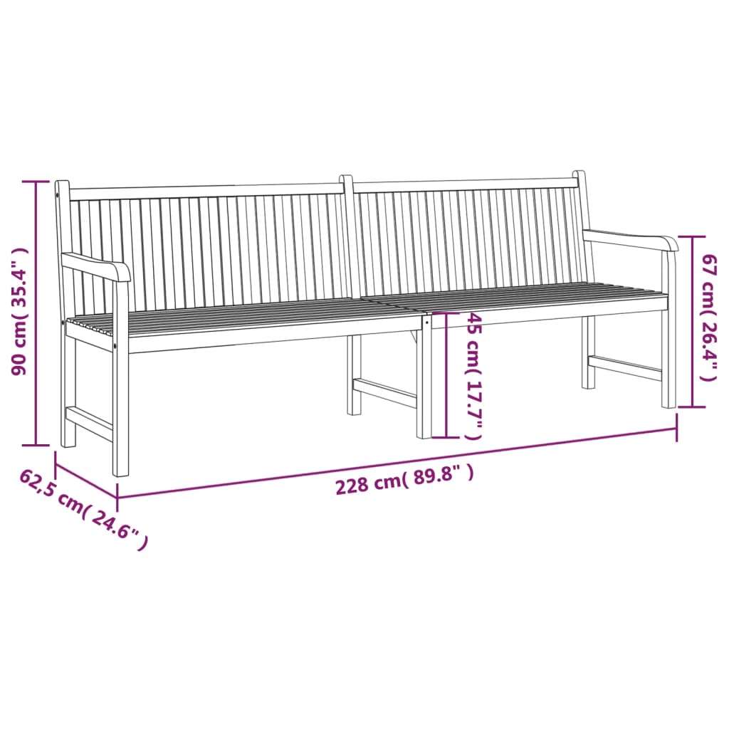 Tuinbank Massief Teakhout 228 cm