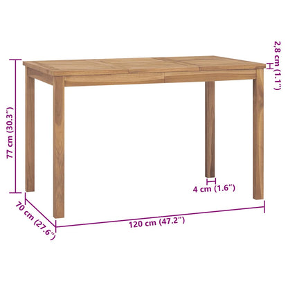 Tuintafel 120x70x77 cm massief teakhout