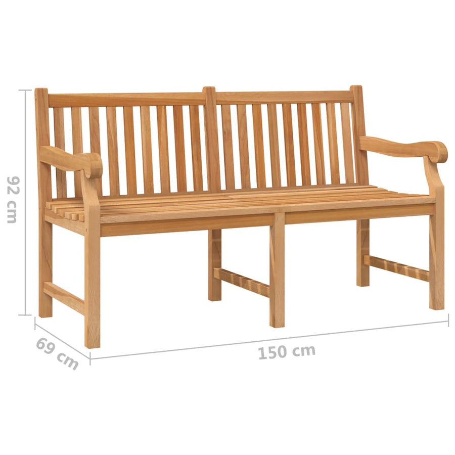 Tuinbank 50 Cm Massief Teakhout 150 x 69 x 92 cm