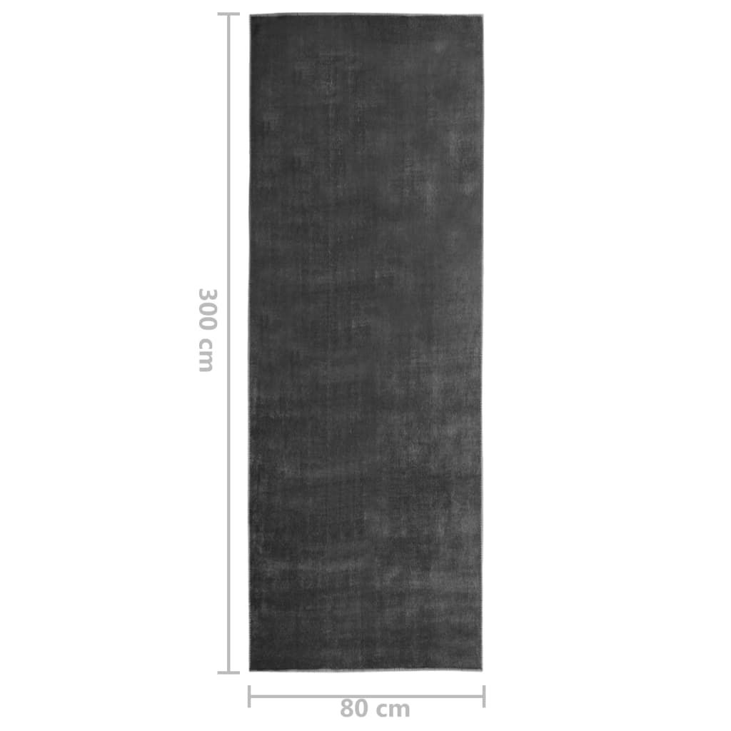 Tapijtloper Wasbaar Opvouwbaar Polyester 80 x 300 cm Antraciet