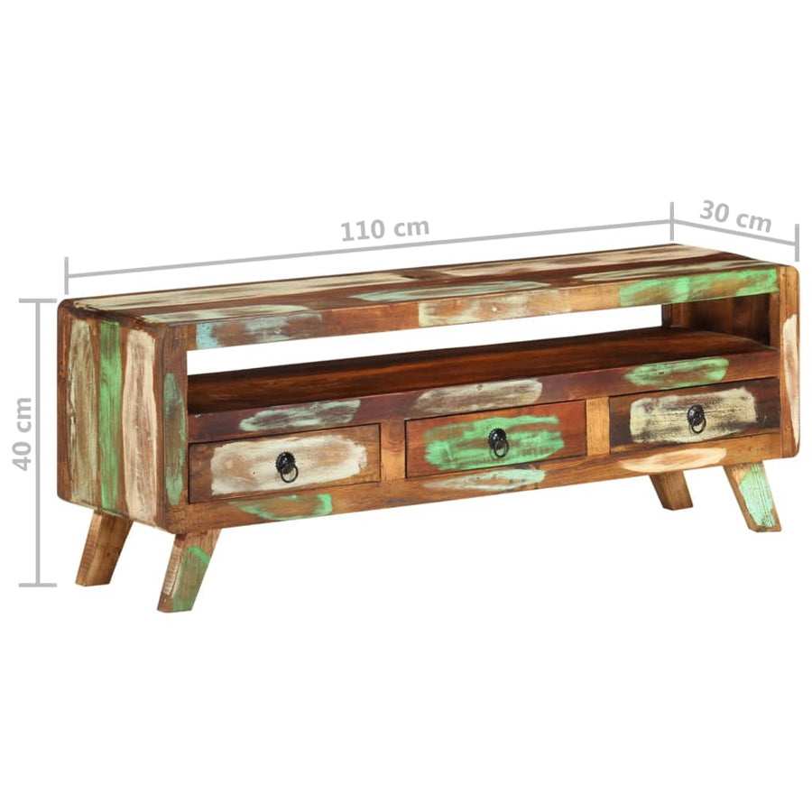 Tv-Meubel 0X30X40 Cm Meerkleurig massief gerecycled hout