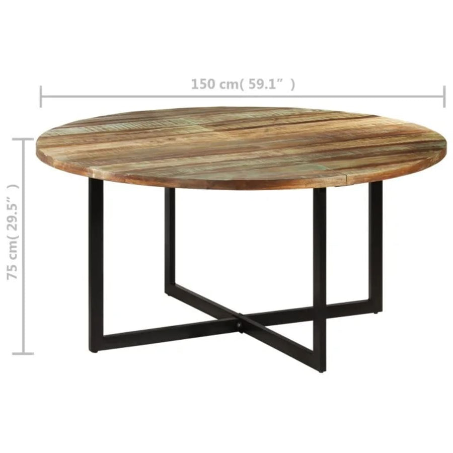 Eettafel 150x75 cm massief gerecycled hout 150 x 75 cm massief gerecycled hout