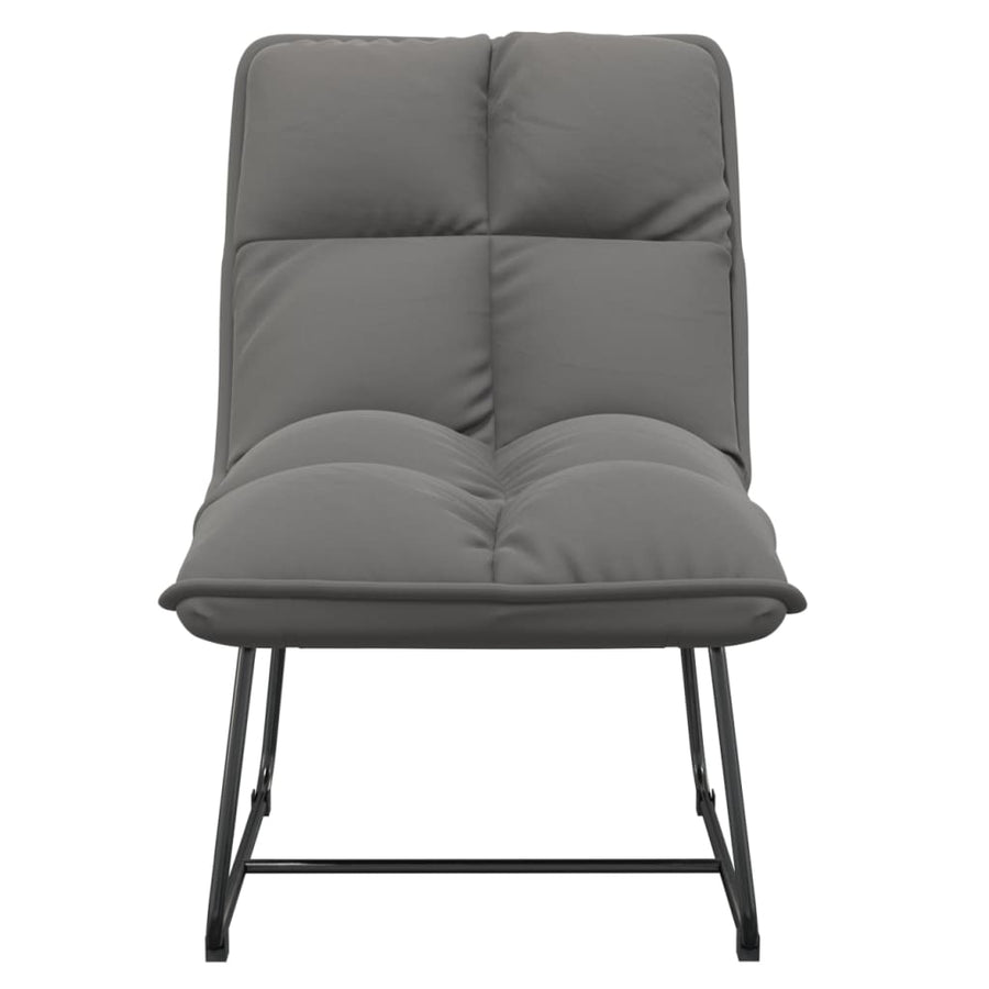 Loungestoel met metalen frame fluweel lichtgrijs