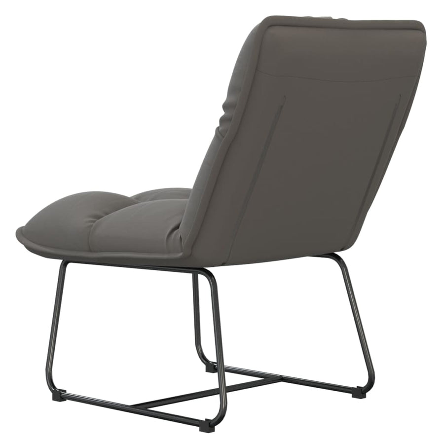 Loungestoel met metalen frame fluweel lichtgrijs