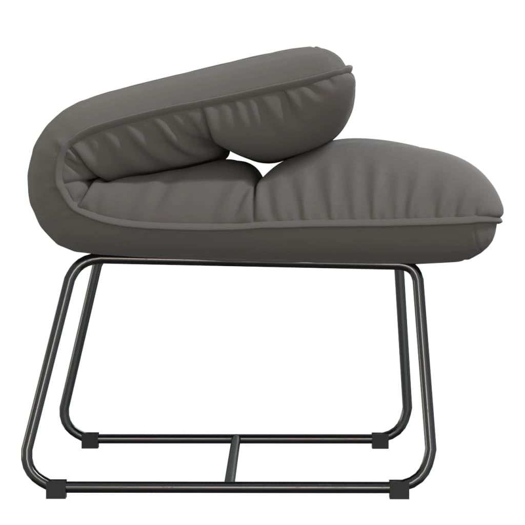 Loungestoel met metalen frame fluweel lichtgrijs