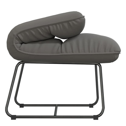 Loungestoel met metalen frame fluweel lichtgrijs